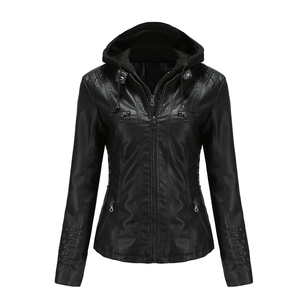 Blouson Cuir Simili Femme Élégant