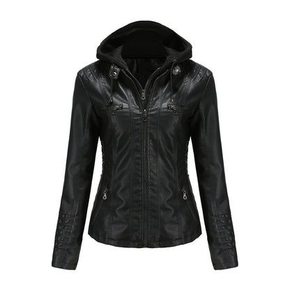 Blouson Cuir Simili Femme Élégant