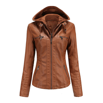Blouson Cuir Simili Femme Élégant
