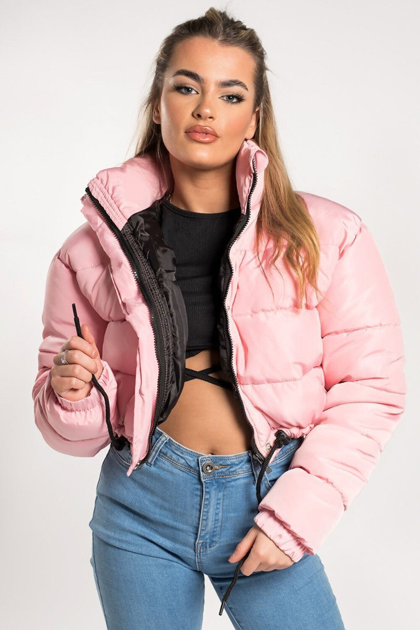Veste Femme Courte et Chaude au Coton avec Manches Longues