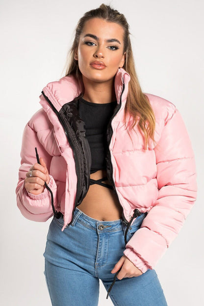 Veste Femme Courte et Chaude au Coton avec Manches Longues