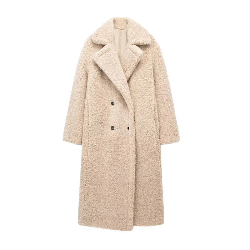 Manteau Femme Long Élégant à Capuchon avec Double Fermeture