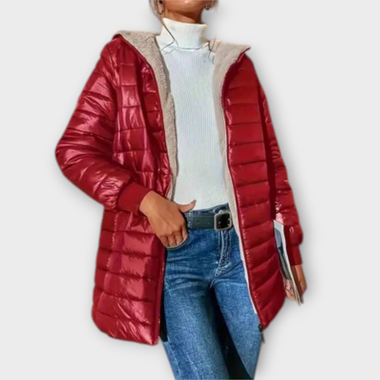 Veste Femme Hiver Chaud Matelassée avec Doublure Polaire
