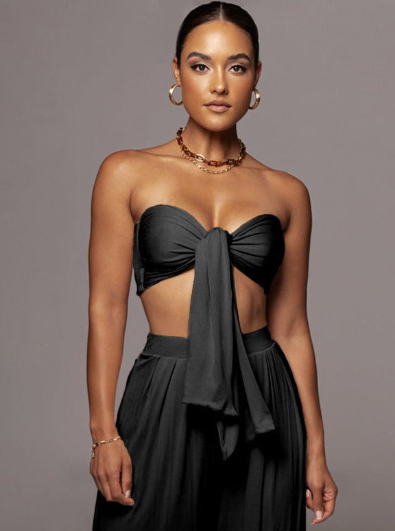 Top Femme Décolleté Élégant avec Lacs
