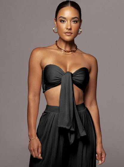Top Femme Décolleté Élégant avec Lacs
