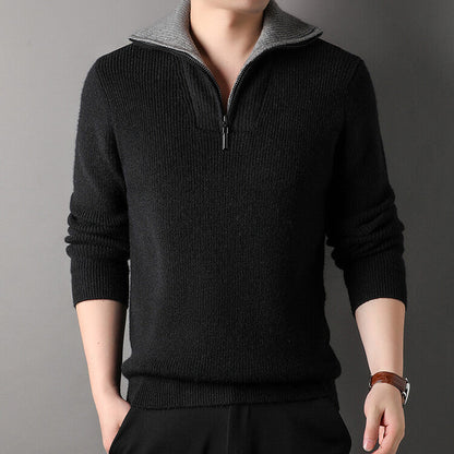 Pull Col Montant Chaud et Confortable pour Homme Hiver
