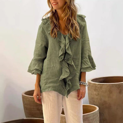 Blouse Femme Élégante avec Manches Bouffantes
