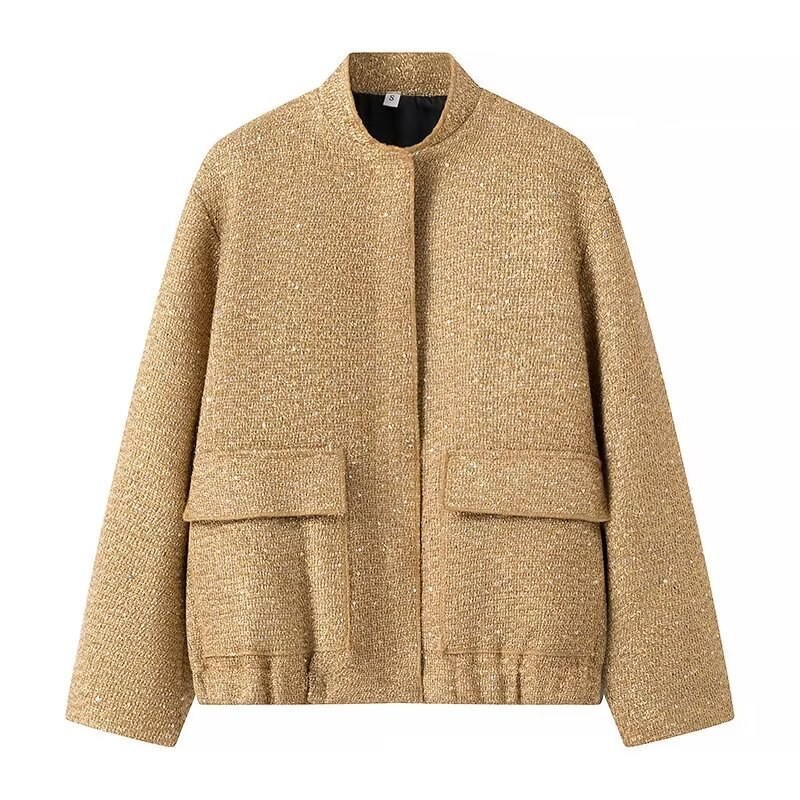 Veste Femme Longue Manches Paillettée Chic Soirée