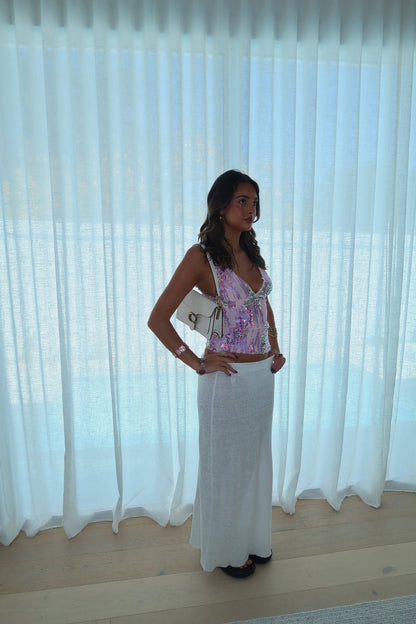 Débardeur Femme Paillettes Fête Glamour