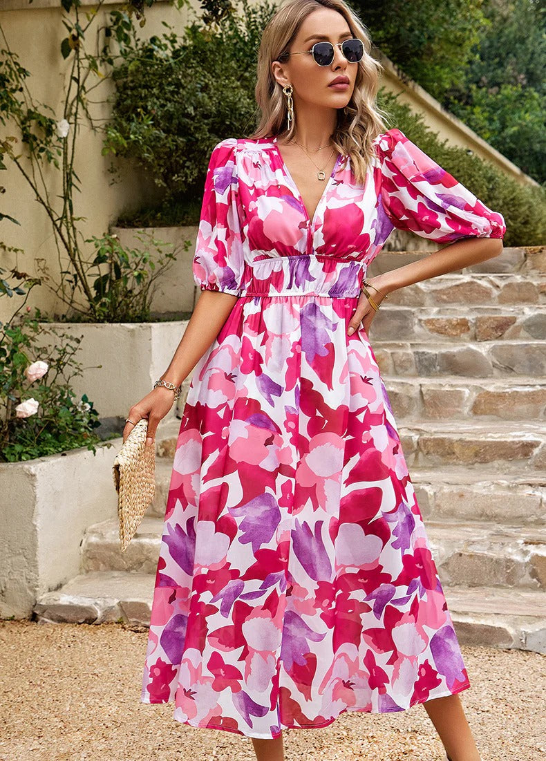 Robe Décontractée Été pour Femme à Manches Courtes
