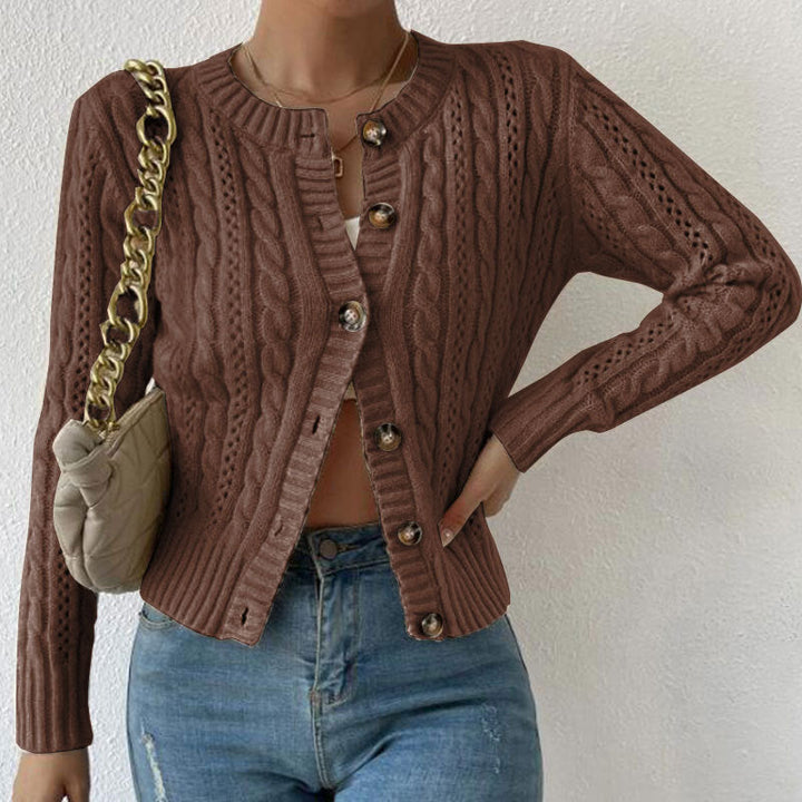 Cardigan Tricot Crochet avec Boutons - vue 4