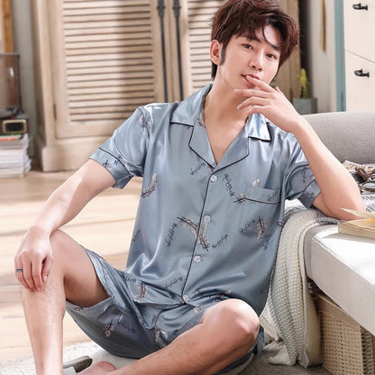 Pyjama Homme Été Léger Manches Courtes