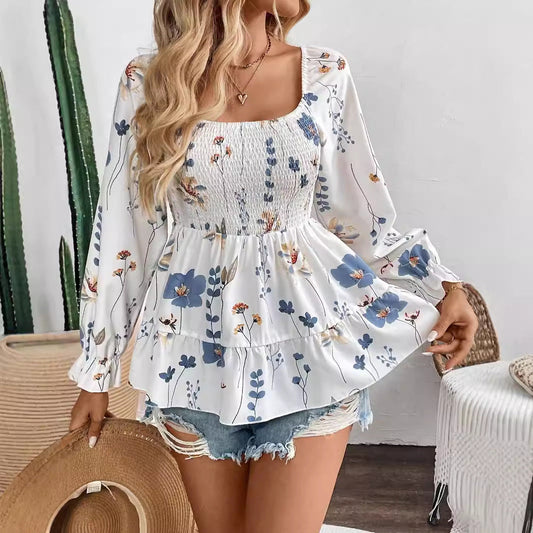 Robe Fleurie Élégante à Manches Longues - PanierRoyale