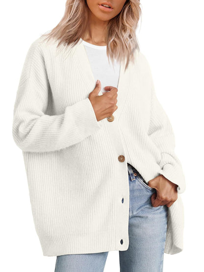 Cardigan Rayé À Col En V Pour Femme | Oversize