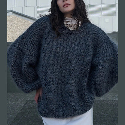 Pull Femme Élégant Hiver Paillettes Manches Longues