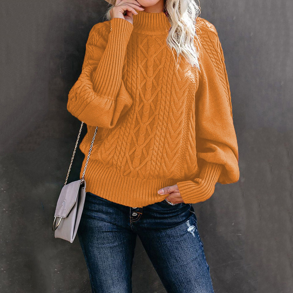 Pull femme couleur vif à manches longues et col rond