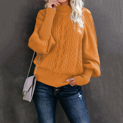 Pull femme couleur vif à manches longues et col rond