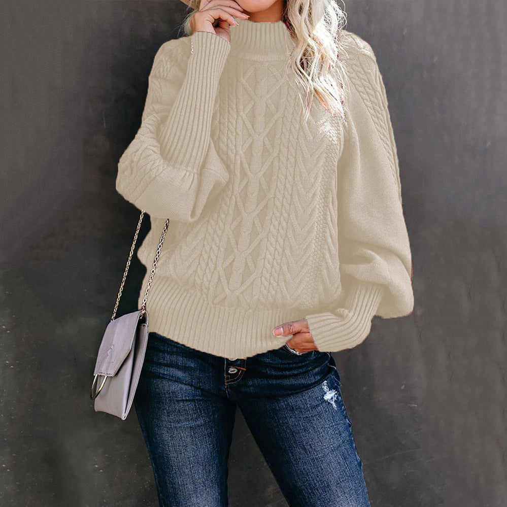 Pull femme couleur vif à manches longues et col rond