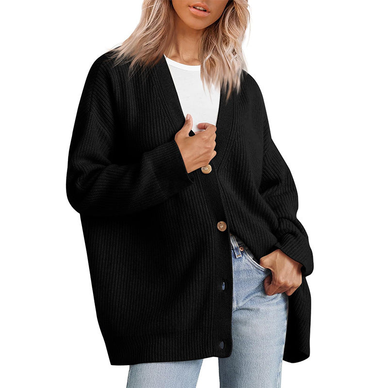 Cardigan Oversize Décontracté À Boutons Pour Femme | Hiver