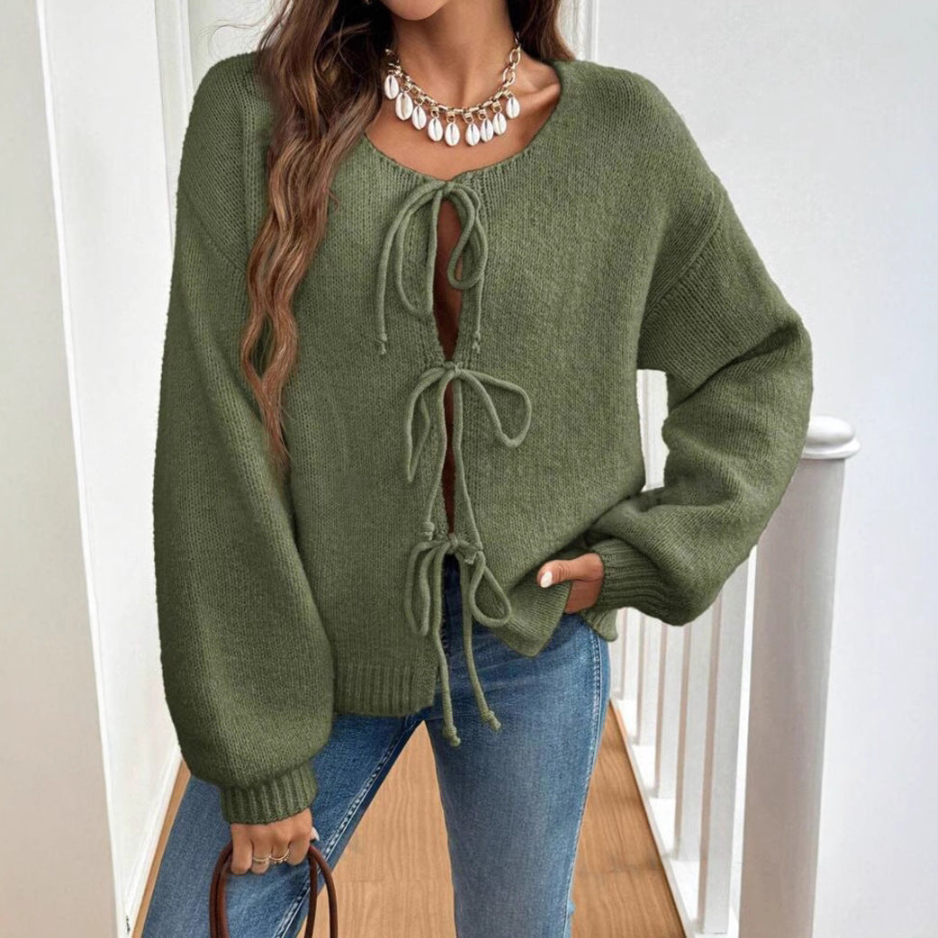 Pull en Maille Douce avec Nœud
