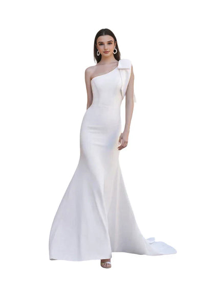 Robe de Mariée Épaule Dévoilée Moderne et Élégante