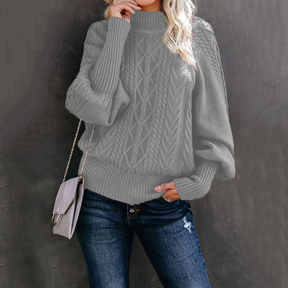 Pull femme couleur vif à manches longues et col rond