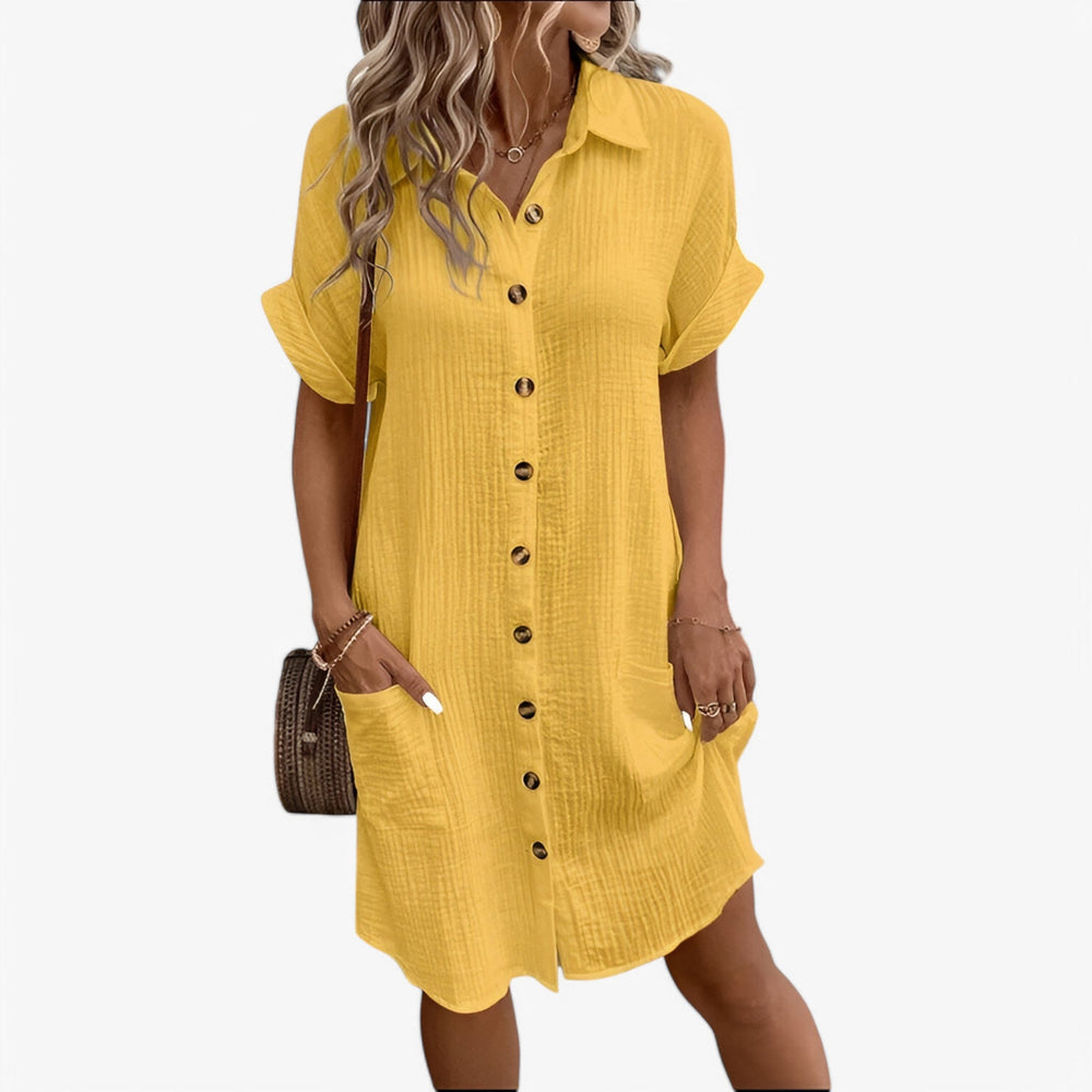 Robe Décontractée à Boutons Moderne et Élégante