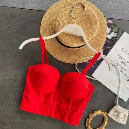 Bustier Top Push-Up avec Coupes Balconnets et Dentelle