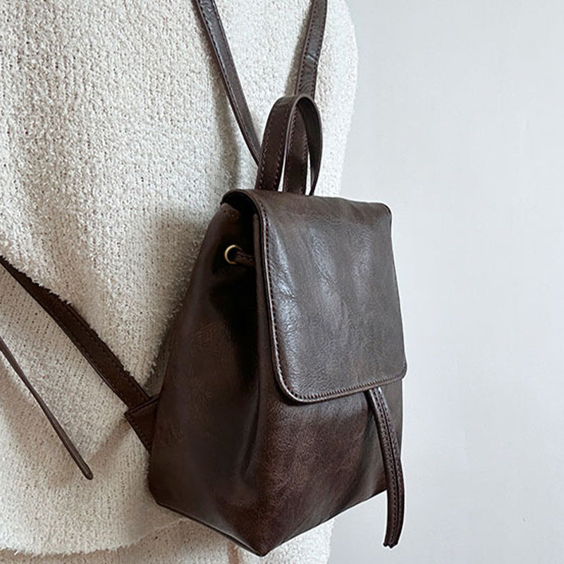 Sac à dos femme en cuir brun classique