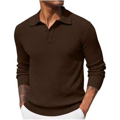 Polo Homme Manches Longues Respirant et Confortable