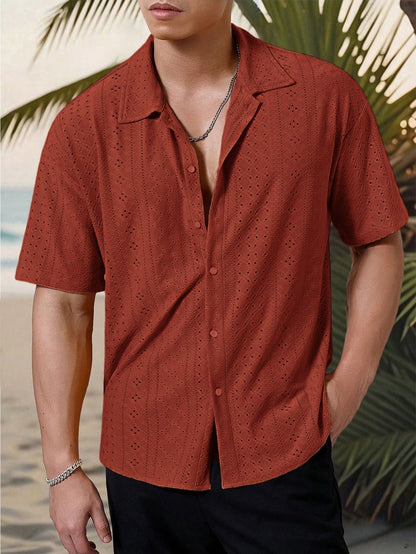 Chemise Homme Décontractée en Coton Boutonnée