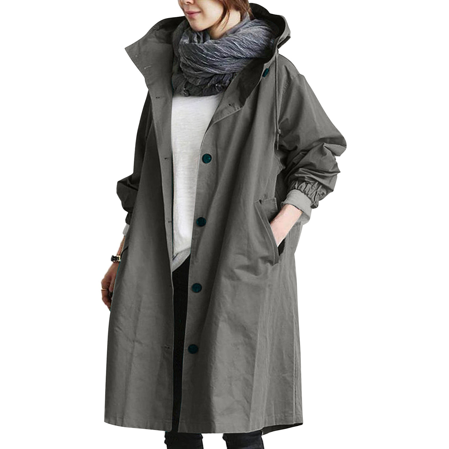 Manteau Femme Long à Boutons Élégant