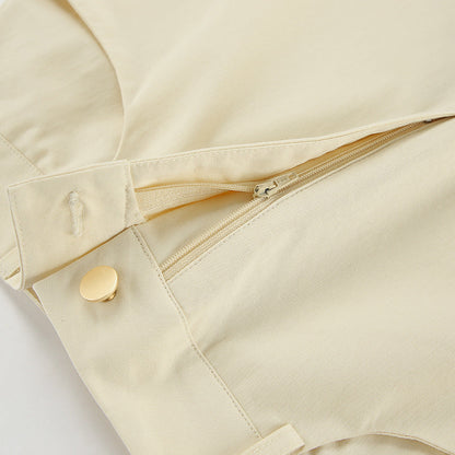 Jupe Femme Élégante Taille Haute avec Ceinture et Poches Pratiques