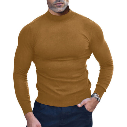 Pull Fin Maille Col Roulé Élégant Slim Fit