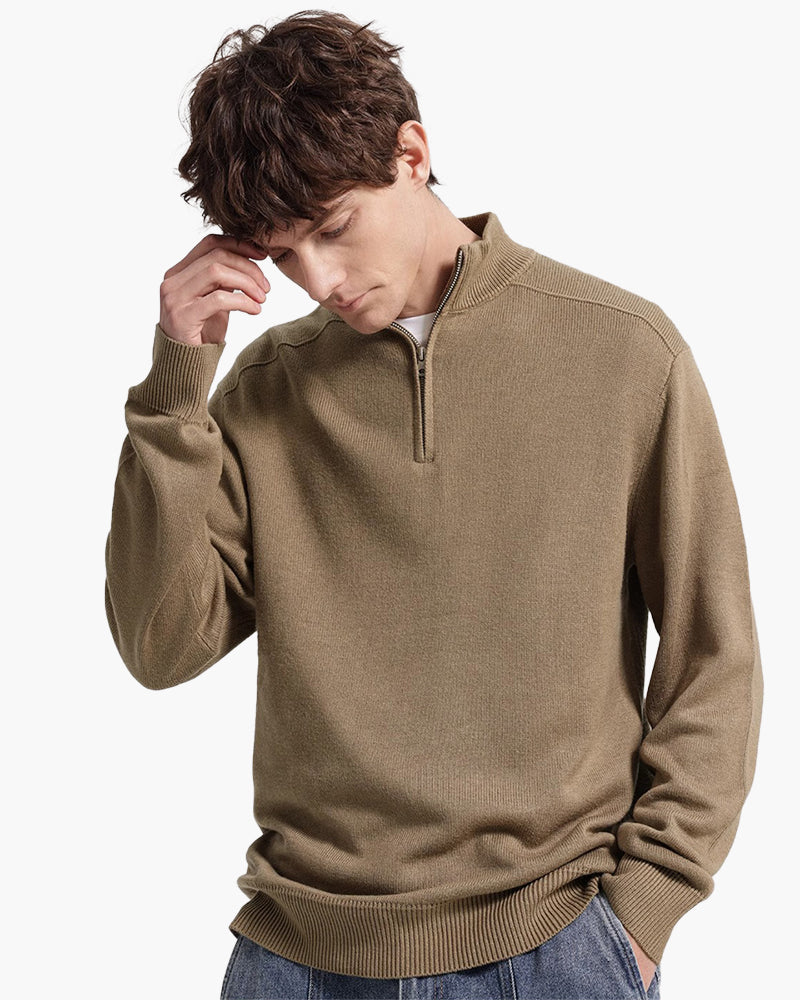 Pull Homme Col Montant en Laine Mérinos Chaud