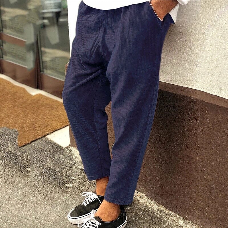 Pantalon court décontracté taille élastique confortable → Pantalon Court Leisure Élastique pour Homme