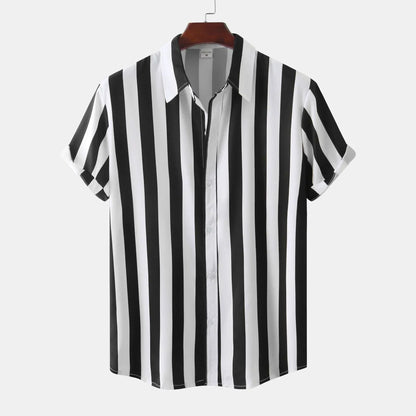 Chemise Rayée Manches Courtes Été Homme - PanierRoyale