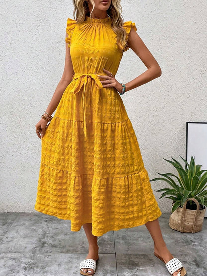 Robe Été Légère pour Femme Mi-Longue avec Dentelle pour Plage