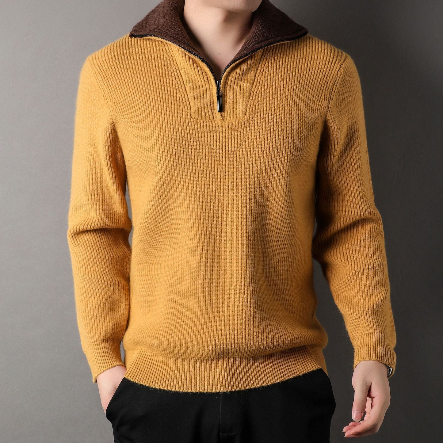 Pull Col Montant Chaud et Confortable pour Homme Hiver - PanierRoyale