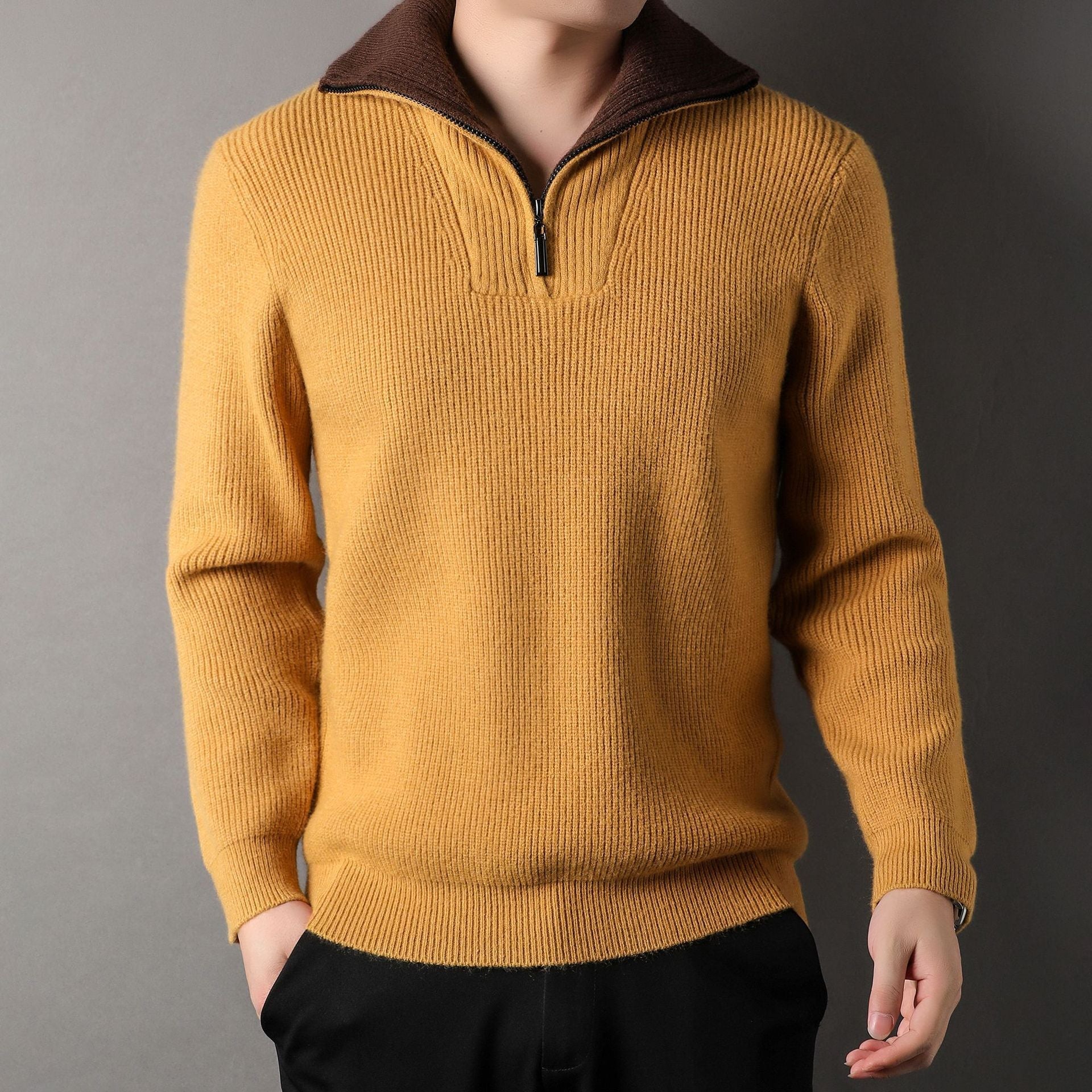 Pull Col Montant Chaud et Confortable pour Homme Hiver - PanierRoyale