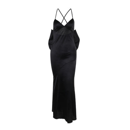 Wolff™ – Robe Longue Femme Élégante Col en V avec Détails en Dentelle-6