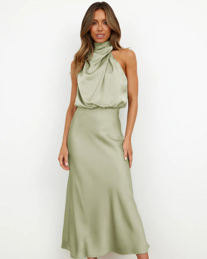 Robe Été Décolletée Vert Émeraude pour Femme