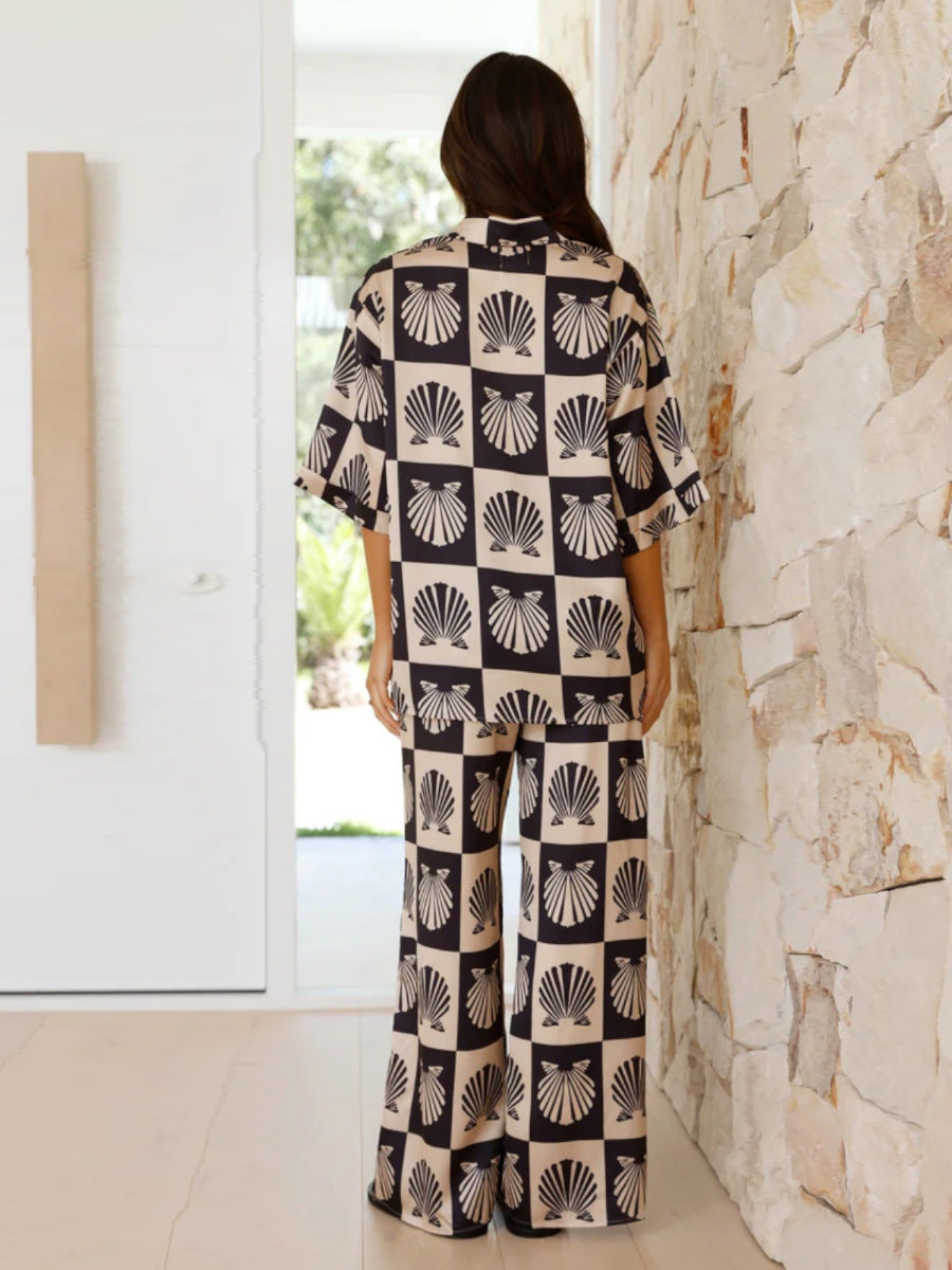 Ensemble Deux Pièces Imprimé Femme Chic