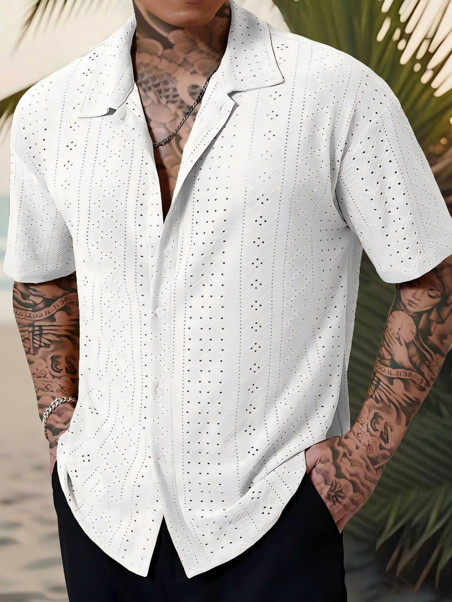 Chemise Homme Décontractée en Coton Boutonnée - PanierRoyale