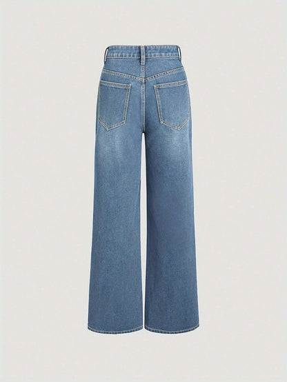 Jean Large Taille Droite Moderne