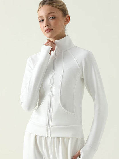 Blouson Sport Femme à Capuchon avec Fermeture Éclair