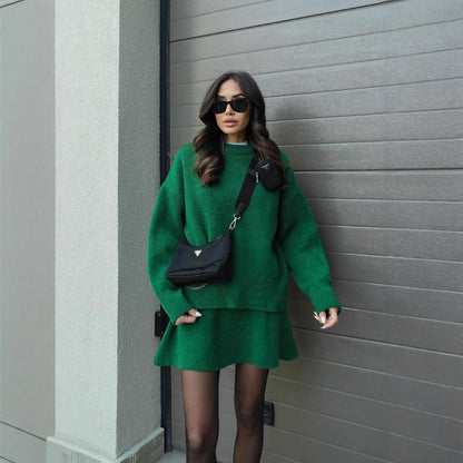 Ensemble 2 pièces Femme : Pull et Jupe pour un Look Décontracté Chic