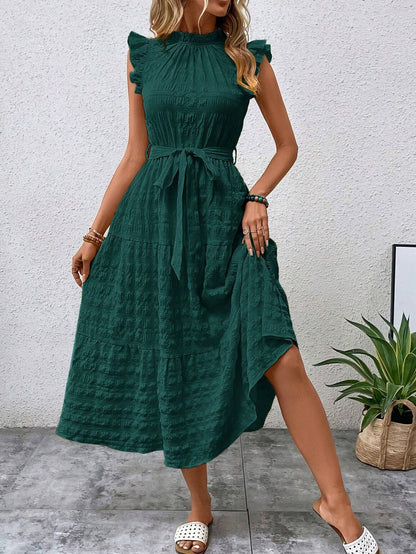 Robe Été Légère pour Femme Mi-Longue avec Dentelle pour Plage
