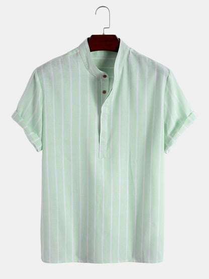 Chemise Homme Manches Courtes à Rayures