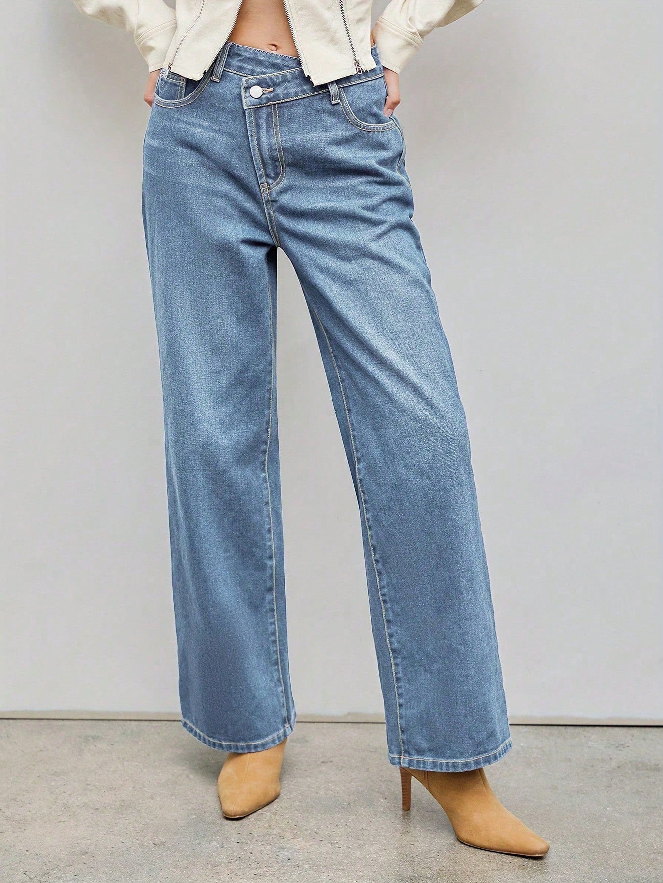 Jean Large Taille Droite Moderne
